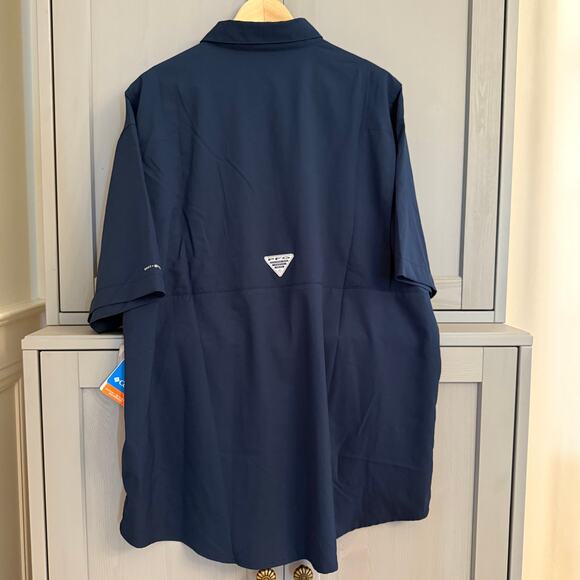 NWT Columbia PFG Dallas Cowboys Shirt XL Vented Omni-Shade Navy Blue UPF 40 - Picture 5 of 12